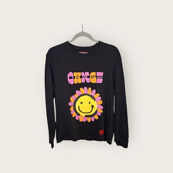 CHNGE Flower Graphic Long Sleeve Tee Size Medium Organic Cotton - Picture 2 of 6
